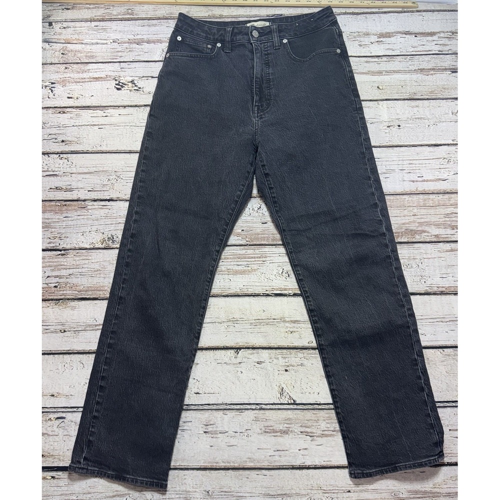 Madewell Curvy 90s Straight Jeans Women Size 28 Black Denim Cotton Stretch